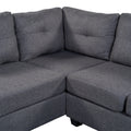 Orisfur. Reversible Sectional Sofa Space Saving With Storage Ottoman Rivet Ornament L Shape Couch For Large Space Dorm Apartment Gray Foam Linen 5 Seat