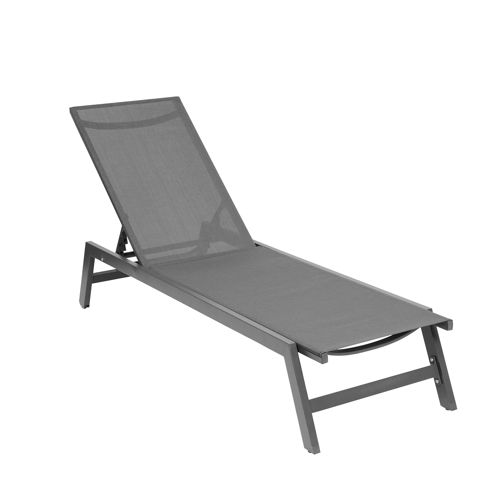 Outdoor Chaise Lounge Chair Set With Cushions, Five Position Adjustable Aluminum Recliner,All Weather For Patio,Beach,Yard, Pool Gray Blue White Stripes Aluminium