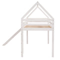 Twin Size Loft Bed With Slide, House Bed With Slide,White Old Sku :Wf281158Aak White Solid Wood