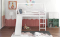 Twin Size Loft Bed With Slide, House Bed With Slide,White Old Sku :Wf281158Aak White Solid Wood