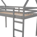 Twin Size Loft Bed With Slide, House Bed With Slide,Gray Old Sku :Wf281158Aae Gray Solid Wood