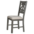 5 Piece Round Dining Table And Chair Set With Special Shaped Legs And An Exquisitely Designed Hollow Chair Back For Dining Room Gray Gray Mdf
