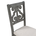5 Piece Round Dining Table And Chair Set With Special Shaped Legs And An Exquisitely Designed Hollow Chair Back For Dining Room Gray Gray Mdf