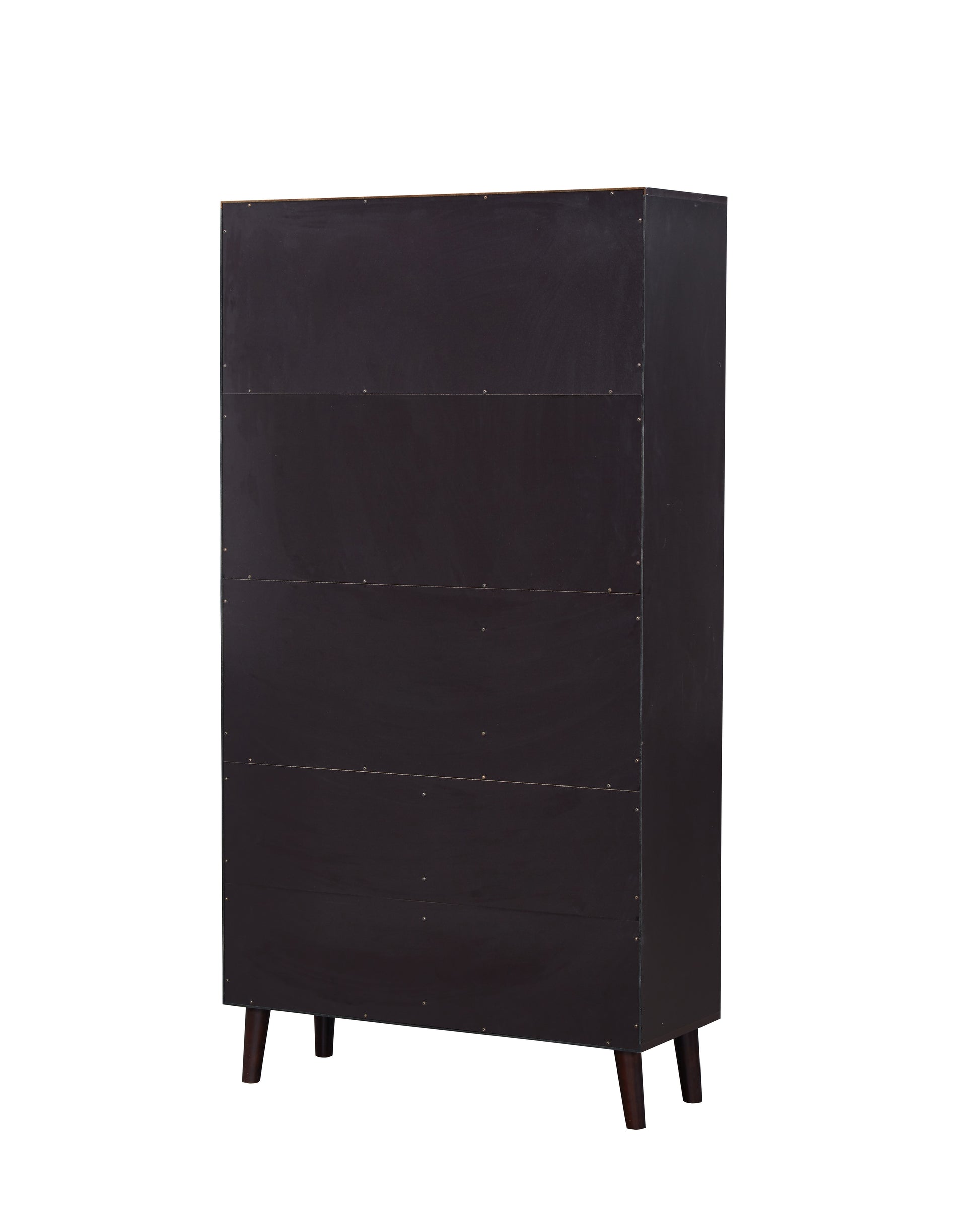 67" Bookcase With Doors, 3 Tier Bookshelf, Coffee Coffee Mdf