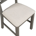 5 Piece Round Dining Table And Chair Set With Special Shaped Legs And An Exquisitely Designed Hollow Chair Back For Dining Room Gray Gray Mdf