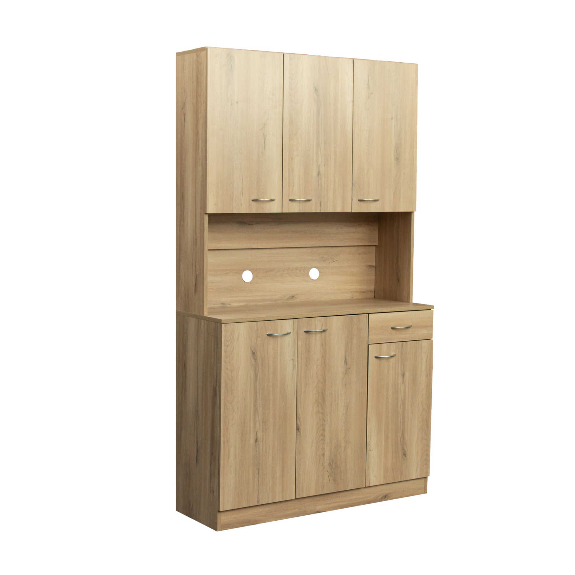 70.87" Tall Wardrobe& Kitchen Cabinet, With 6 Doors, 1 Open Shelves And 1 Drawer For Bedroom,Rustic Oak Oak Mdf