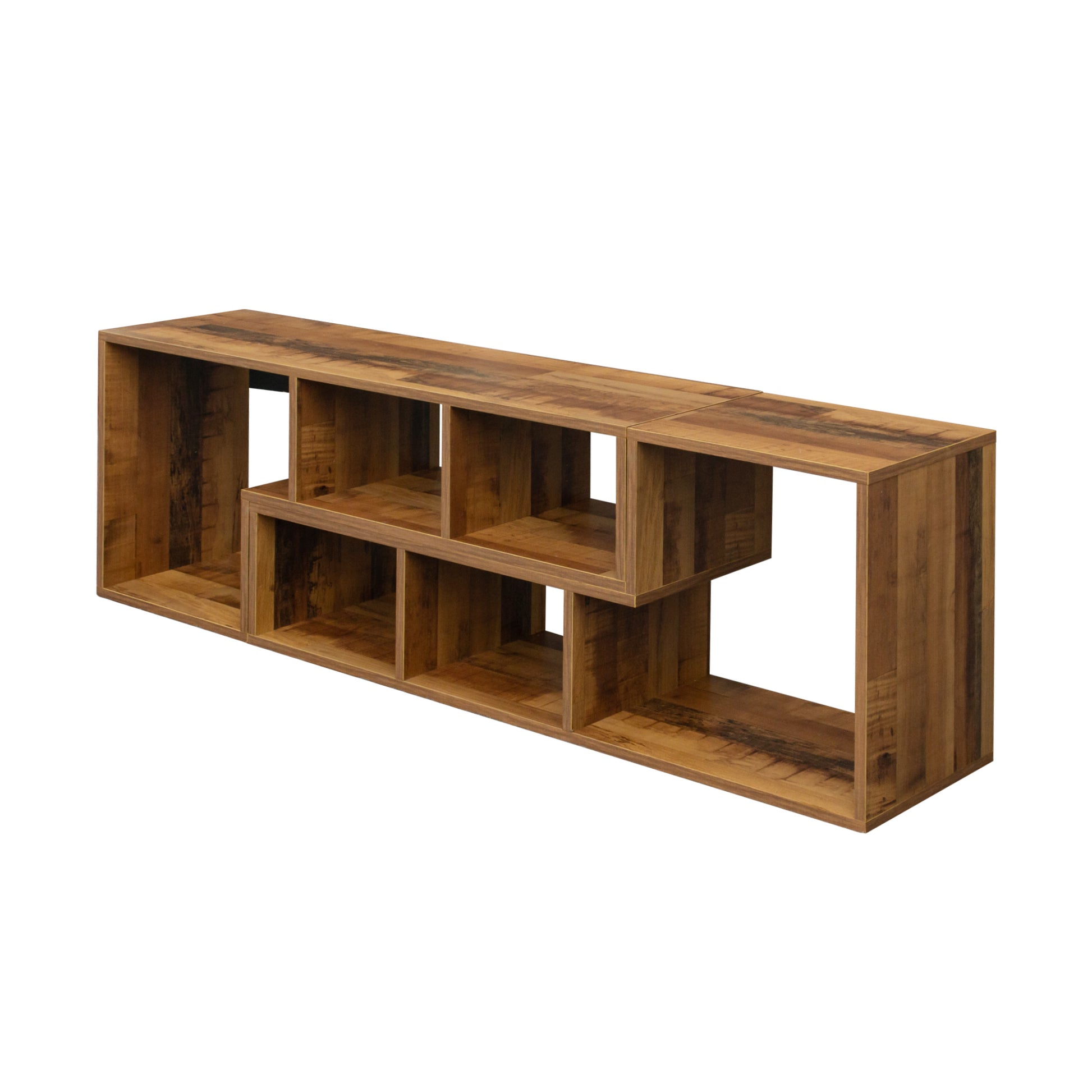 Double L Shaped Oak Tv Stand,Display Shelf ,Bookcase For Home Furniture,Fir Wood Oak Particle Board