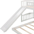 Twin Over Twin Bunk Bed With Slide And Ladder, White Old Sku :Lp000514Aak White Solid Wood