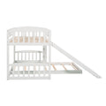 Twin Over Twin Bunk Bed With Slide And Ladder, White Old Sku :Lp000514Aak White Solid Wood