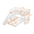 Twin Over Twin Bunk Bed With Slide And Ladder, White Old Sku :Lp000514Aak White Solid Wood