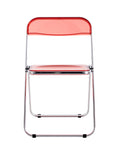 Red Clear Transparent Folding Chair Chair Pc Plastic Living Room Seat Red Steel