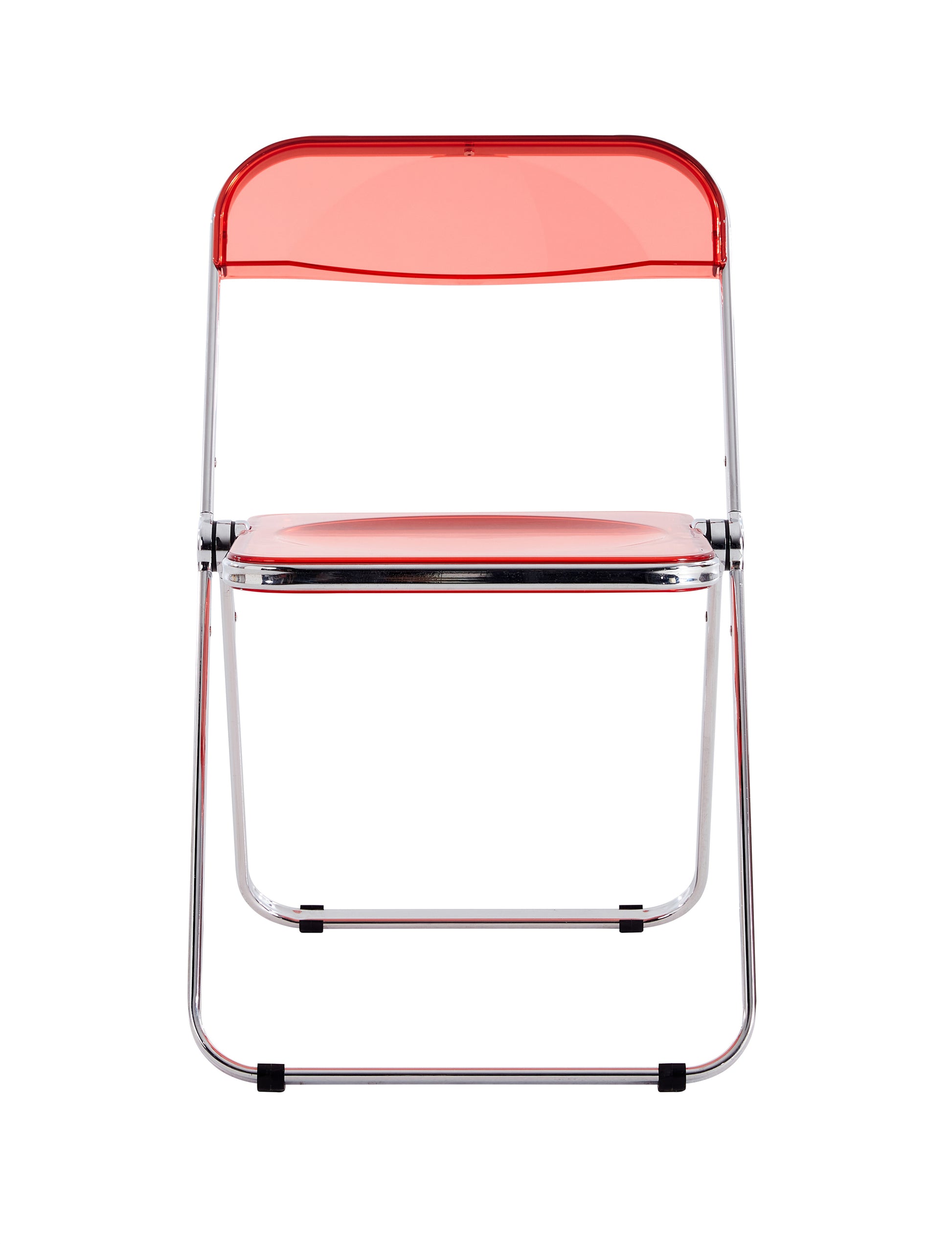 Red Clear Transparent Folding Chair Chair Pc Plastic Living Room Seat Red Steel