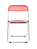 Red Ruby Clear Transparent Folding Chair Chair Pc Plastic Living Room Seat Zdy Hong 4 Red Steel