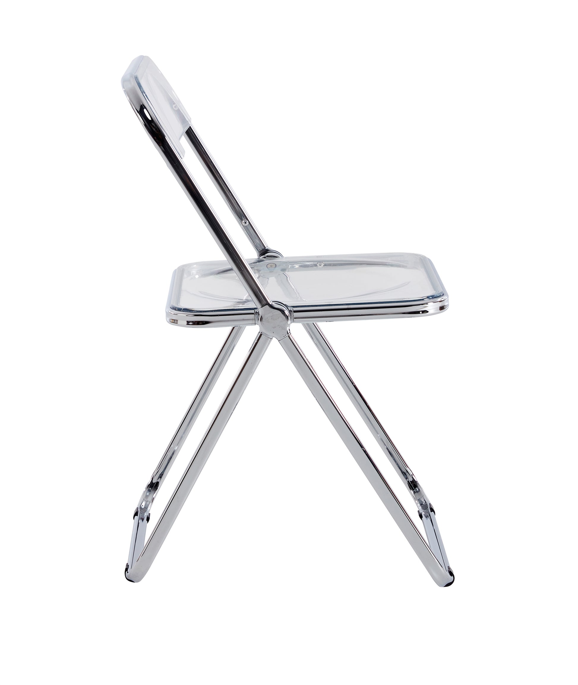 White Clear Transparent Folding Chair Chair Pc Plastic Living Room Seat 32 H X 17W X 18 D White Steel