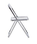 White Clear Transparent Folding Chair Office Chair Meeting Chair Dinning Chair Coffee Store Chair Set Of 2 Plastic Living Room Seat Zdy Bai 2 White Steel