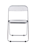 White Clear Transparent Folding Chair Chair Pc Plastic Living Room Seat 32 H X 17W X 18 D White Steel