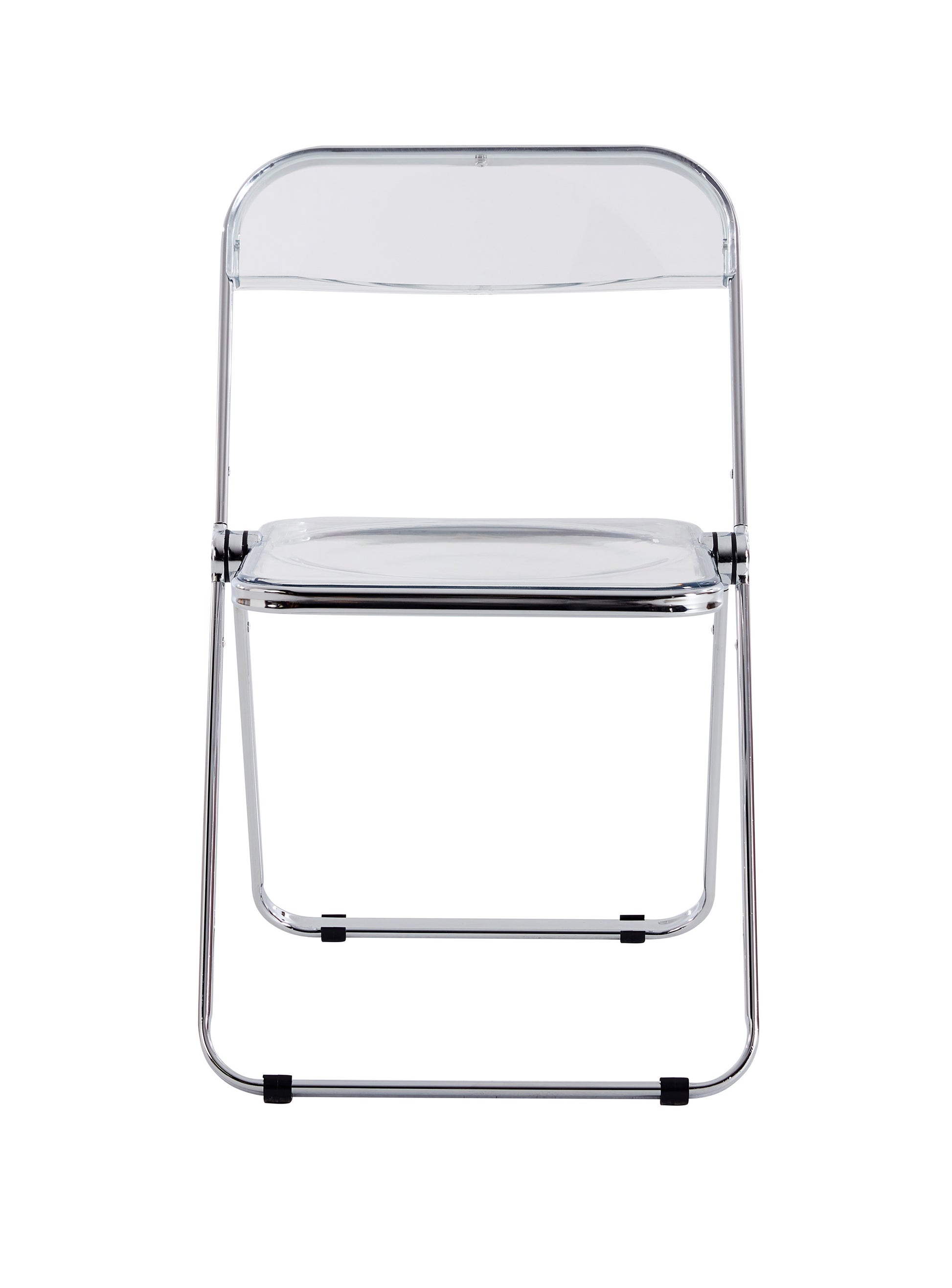 White Clear Transparent Folding Chair Chair Pc Plastic Living Room Seat 32 H X 17W X 18 D White Steel