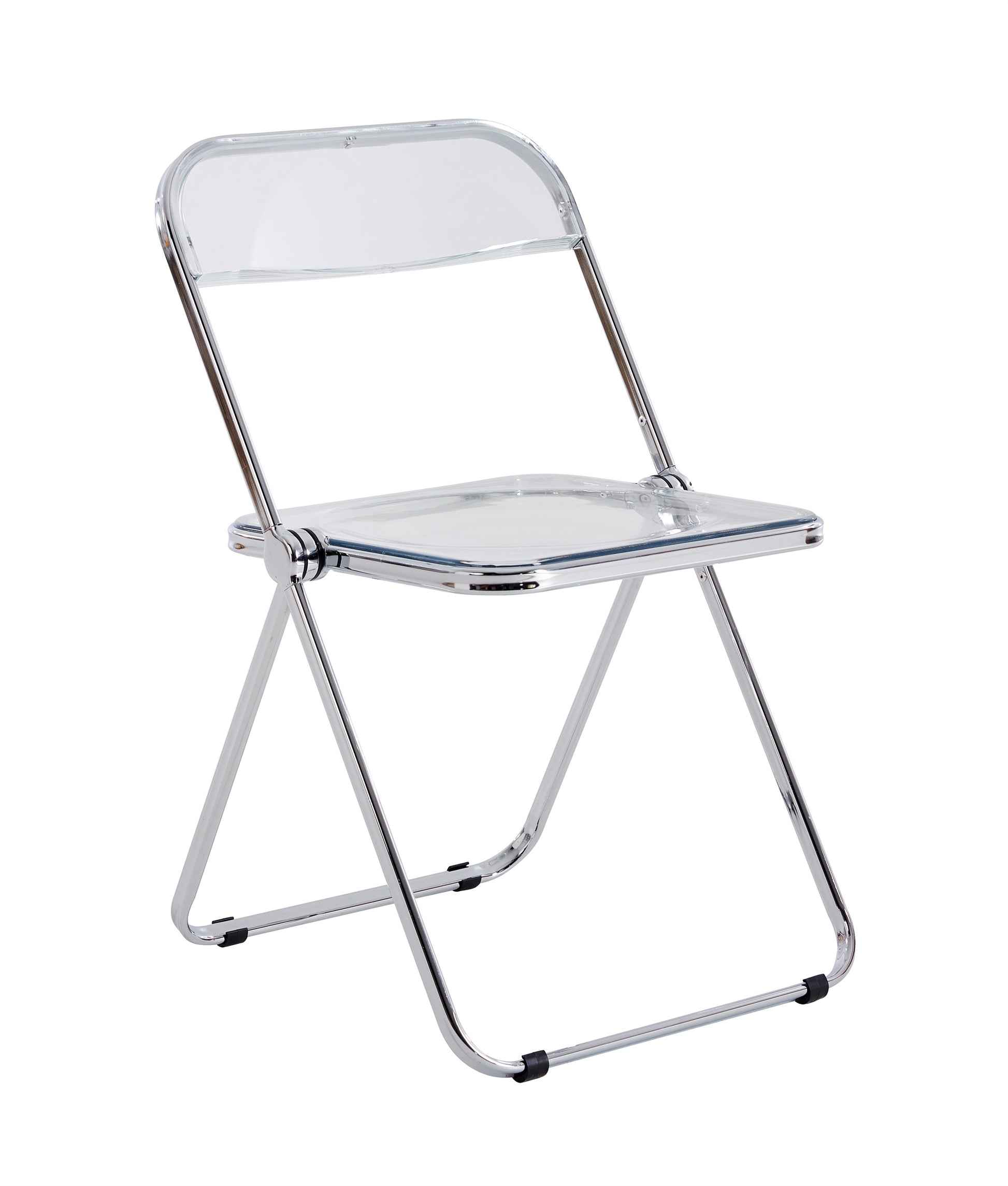 White Clear Transparent Folding Chair Chair Pc Plastic Living Room Seat 32 H X 17W X 18 D White Steel