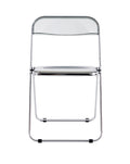 Gray Clear Transparent Folding Chair Chair Pc Plastic Living Room Seat Gray Steel