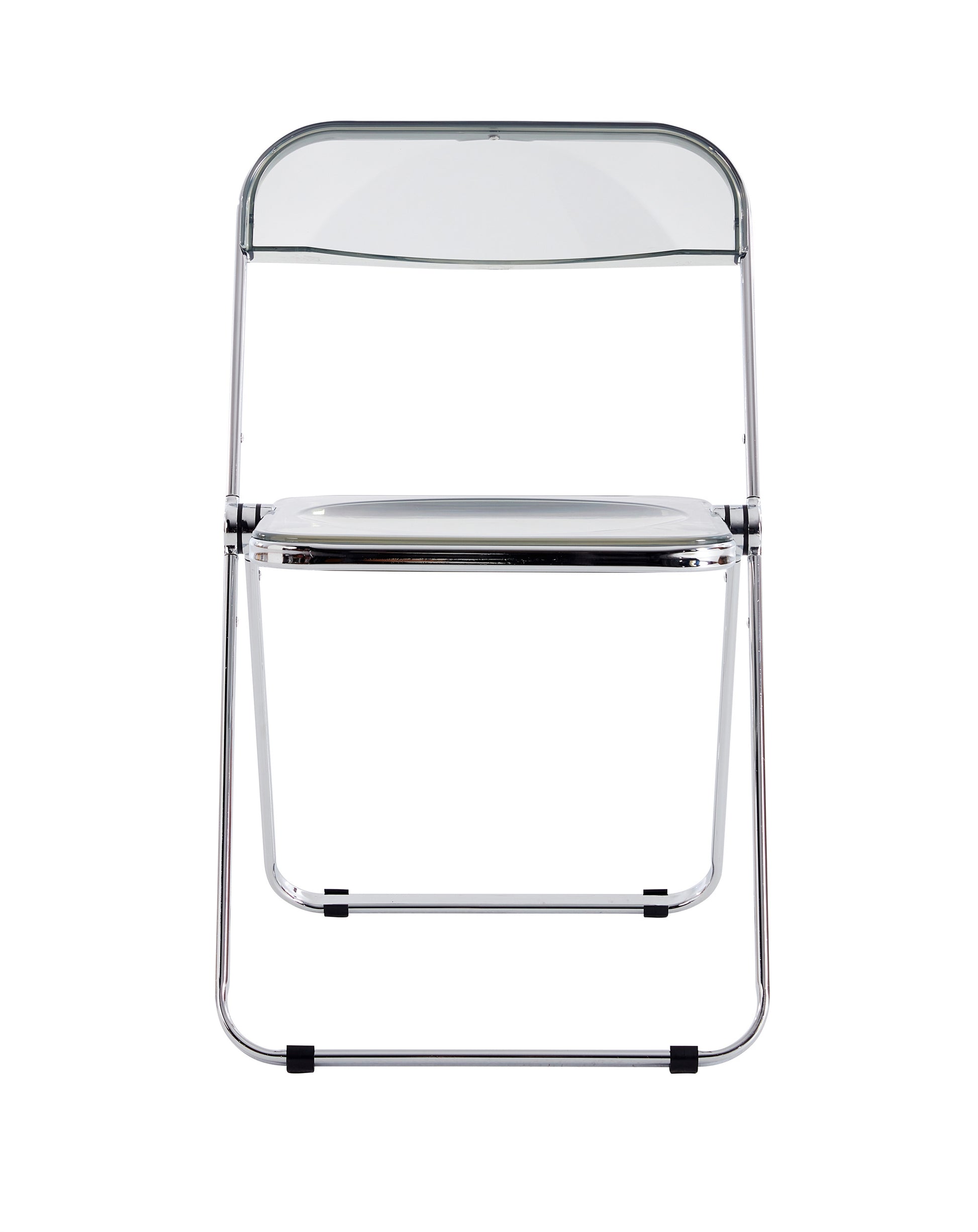 Gray Clear Transparent Folding Chair Chair Pc Plastic Living Room Seat Gray Steel