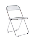 Gray Clear Transparent Folding Chair Chair Pc Plastic Living Room Seat Gray Steel