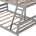 Twin Over Full House Bunk Bed With Built In Ladder,Gray Gray Pine