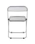 Gray Clear Transparent Folding Chair Chair Pc Plastic Living Room Seat Gray Steel