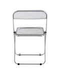 Gray Clear Transparent Folding Chair Chair Pc Plastic Living Room Seat Zdy Hui 2 Gray Steel