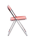 Red Clear Transparent Folding Chair Chair Pc Plastic Living Room Seat Red Steel