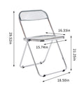 Gray Clear Transparent Folding Chair Chair Pc Plastic Living Room Seat Gray Steel