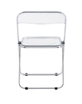White Clear Transparent Folding Chair Office Chair Meeting Chair Dinning Chair Coffee Store Chair Set Of 2 Plastic Living Room Seat Zdy Bai 2 White Steel