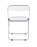 White Clear Transparent Folding Chair Chair Pc Plastic Living Room Seat 32 H X 17W X 18 D White Steel