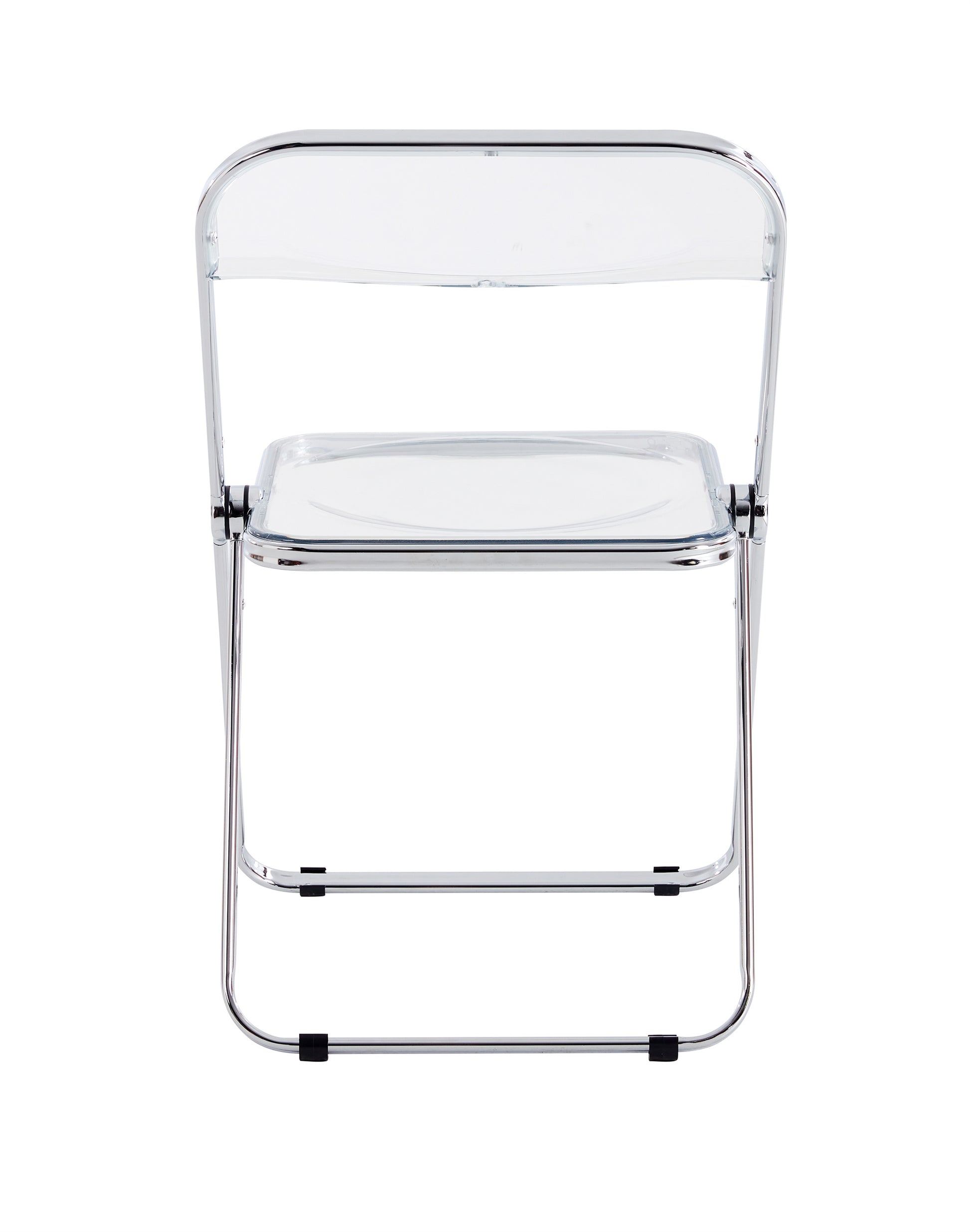 White Clear Transparent Folding Chair Chair Pc Plastic Living Room Seat 32 H X 17W X 18 D White Steel