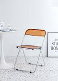 Yellow Clear Transparent Folding Chair Chair Pc Plastic Living Room Seat Zdy Huang 2 Yellow Steel