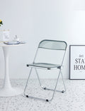 Gray Clear Transparent Folding Chair Chair Pc Plastic Living Room Seat Zdy Hui 2 Gray Steel