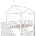 Twin Loft Bed With Two Drawers And Slide, House Bed With Slide, White Old Sku: Lp000130Aak Twin White Solid Wood