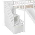 Twin Loft Bed With Two Drawers And Slide, House Bed With Slide, White Old Sku: Lp000130Aak Twin White Solid Wood