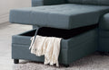 Blue Grey Convertible Sectional Pull Out Bed Sofa Chaise Reversible Storage Chaise Polyfiber Tufted Couch Lounge Blue Gray Primary Living Space Tufted Back Contemporary,Modern,Transitional L Shaped Pine Square Arms Plywood 3 Seat