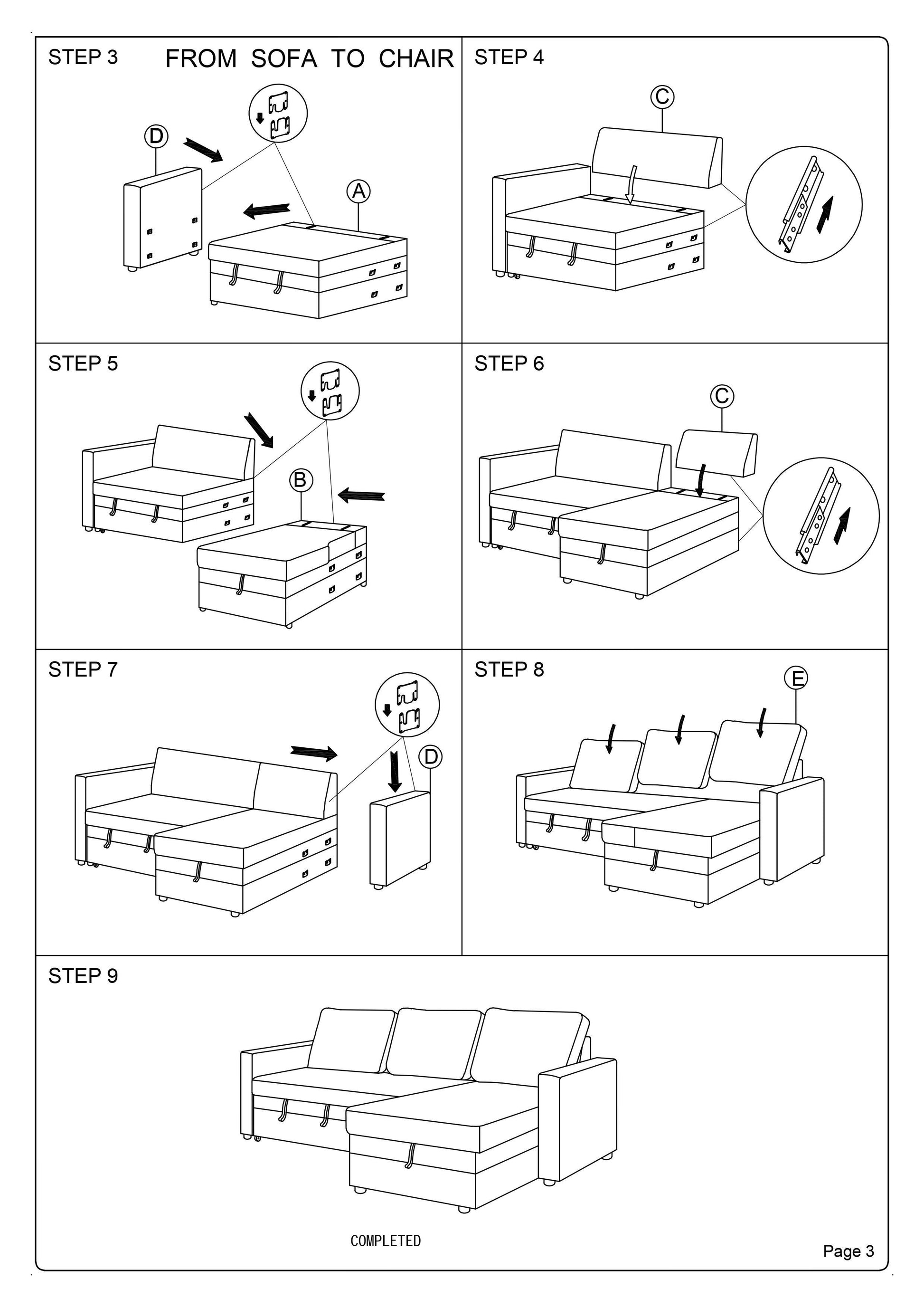 Living Room Furniture Convertible Sectional Blue Grey Color Polyfiber Reversible Chaise Storage Sofa Pull Out Bed Couch Blue Gray Primary Living Space Cushion Back Contemporary,Modern L Shaped Square Arms Plywood 4 Seat