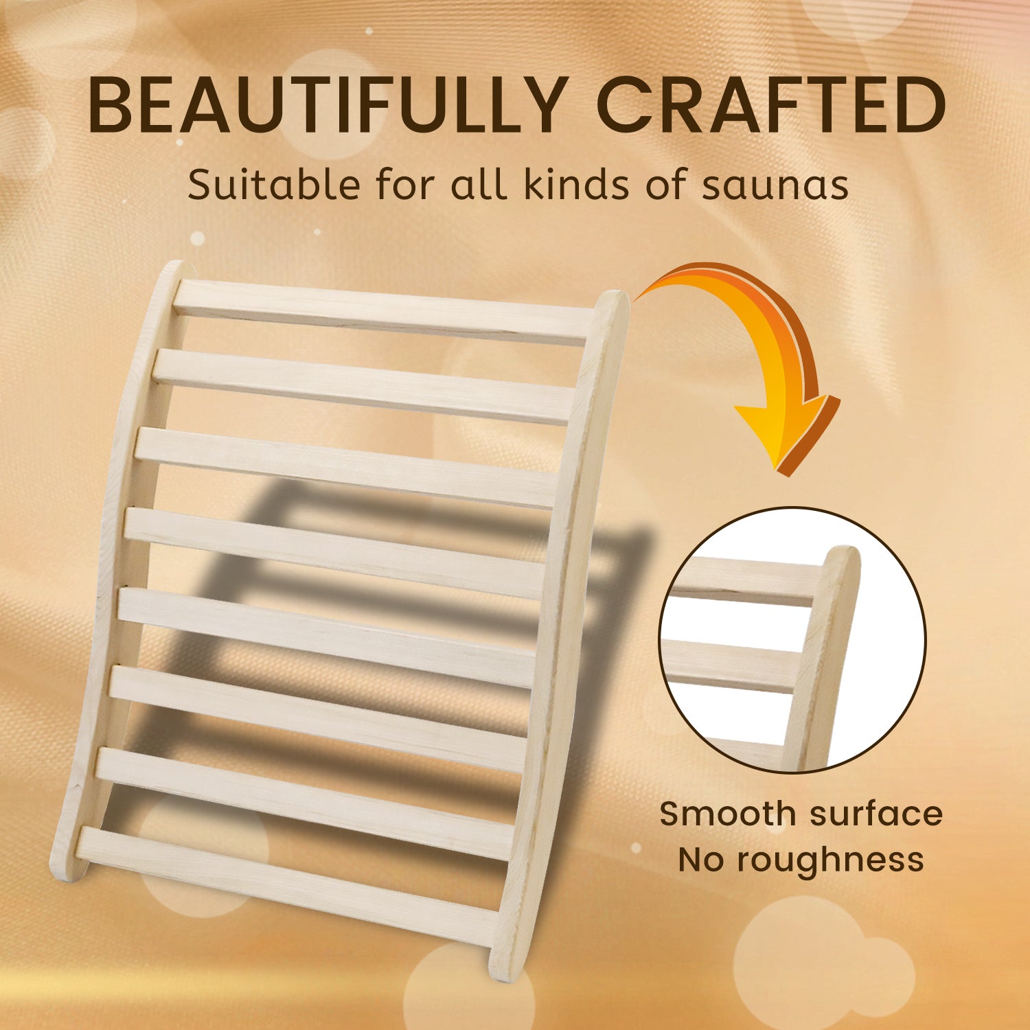 Two Sets Of Sauna Backrest Natural Wood Solid Wood