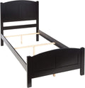 Black Color Twin Size Bed Youth Bedroom Furniture Unique Headboard Footboard Rubberwood Twin Black Bedroom Modern,Transitional Rubberwood Bed Frame Mdf