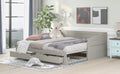 Wooden Daybed With Trundle Bed And Two Storage Drawersextendable Bed Daybed,Sofa Bed With Two Drawers, Gray Gray Solid Wood