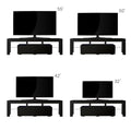 Modern Black Tv Stand, 20 Colors Led Tv Stand W Remote Control Lights Black 60 69 Inches Mdf