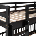 Twin Over Twin Bunk Bed With Slide And Ladder, Espresso Old Sku:Lp000009Aap Espresso Solid Wood