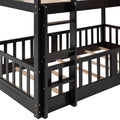 Twin Over Twin Bunk Bed With Slide And Ladder, Espresso Old Sku:Lp000009Aap Espresso Solid Wood