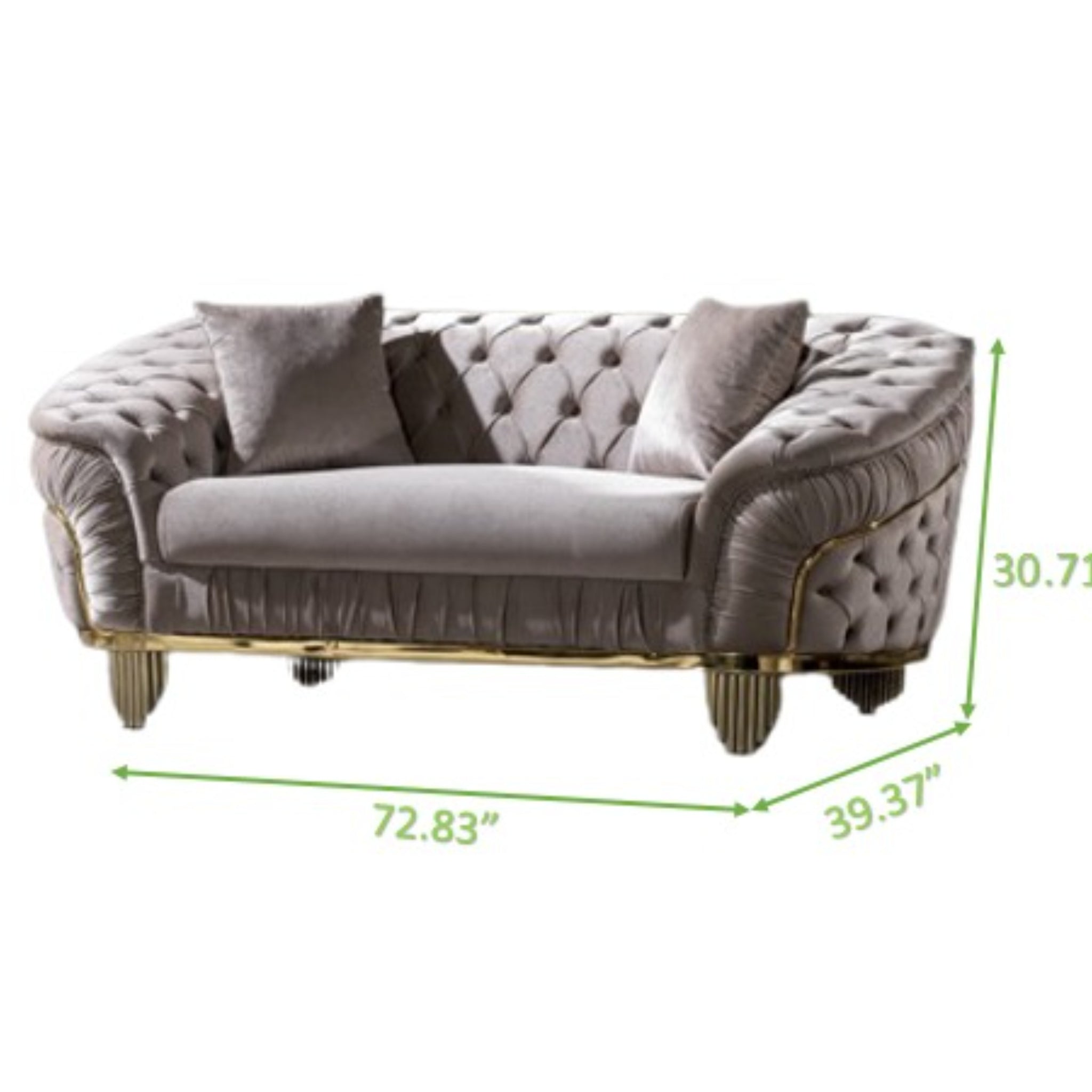 Vanessa Loveseat Taupe Taupe Polyester Wood Primary Living Space Modern Solid Wood Mdf Wood