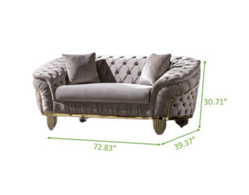 Vanessa Loveseat Taupe Taupe Polyester Wood Primary Living Space Modern Solid Wood Mdf Wood