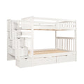 Full Over Full Bunk Bed With Shelves And 6 Storage Drawers, White Old Sku:Lp000046Aak White Solid Wood