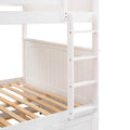 Full Over Full Bunk Bed With Twin Size Trundle, Pine Wood Bunk Bed With Guardrails, White Old Sku:Lp000044Aak White Solid Wood