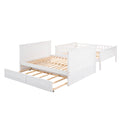 Full Over Full Bunk Bed With Twin Size Trundle, Pine Wood Bunk Bed With Guardrails, White Old Sku:Lp000044Aak White Solid Wood